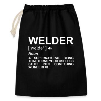 Définition du soudeur - Sac cadeau 30 x 45 cm - noir - Devant