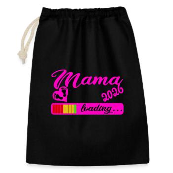 Mama 2026 - Geschenkbeutel aus Baumwolle (30 x 45 cm) - Schwarz - Vorne