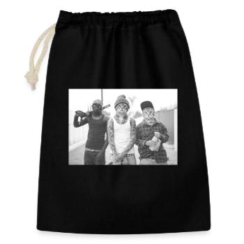 Trio Charognards Chats - Sac cadeau 30 x 45 cm - noir - Devant