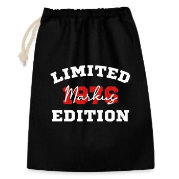 Limitierte Edition 1976 Markus  Geburtstag Shirt - Geschenkbeutel aus Baumwolle (30 x 45 cm) - Schwarz - Vorne