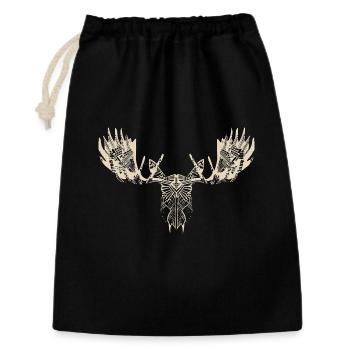T-shirt graphique en bois d’orignal pour hommes moderne - Sac cadeau 30 x 45 cm - noir - Devant