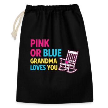 Geschlechterenthüllung Babyparty Rosa oder Blaue Oma - Geschenkbeutel aus Baumwolle (30 x 45 cm) - Schwarz - Vorne