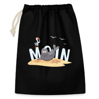 Moin Seal Seagull Beach - Sac cadeau 30 x 45 cm - noir - Devant