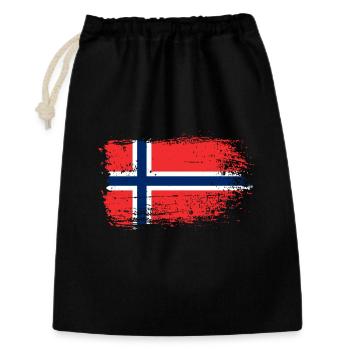 Norwegische Flagge Grunge Textur - Geschenkbeutel aus Baumwolle (30 x 45 cm) - Schwarz - Vorne