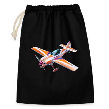 Buntes Radio-Control-Akrobatikflugzeug  - Geschenkbeutel aus Baumwolle (30 x 45 cm) - Schwarz - Vorne
