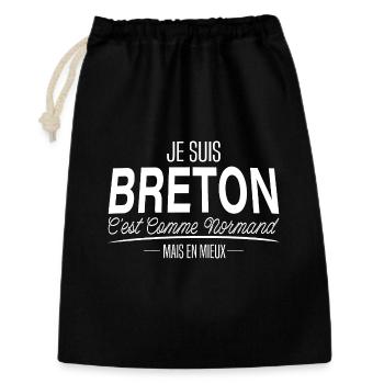 T-shirt Humour  Je suis Breton - Sac cadeau 30 x 45 cm - noir - Devant