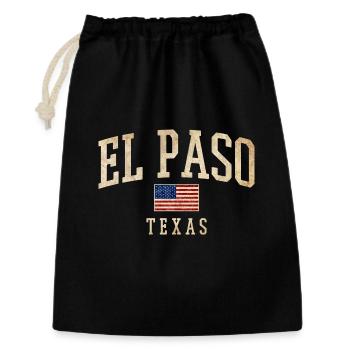 El Paso Texas Vintage Americana - Geschenkbeutel aus Baumwolle (30 x 45 cm) - Schwarz - Vorne