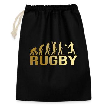Evolution Rugby - Geschenkbeutel aus Baumwolle (30 x 45 cm) - Schwarz - Vorne