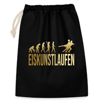 Evolution Eiskunstlaufen - Geschenkbeutel aus Baumwolle (30 x 45 cm) - Schwarz - Vorne