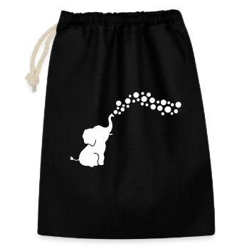 Éléphant joueur soufflant des bulles - Sac cadeau 30 x 45 cm - noir - Devant