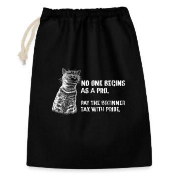 Fiscalité pour débutants – Personne ne commence comme un pro - Sac cadeau 30 x 45 cm - noir - Devant