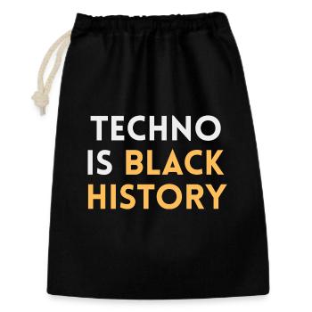 Techno Black History – Techno Festival Rave-Outfit - Geschenkbeutel aus Baumwolle (30 x 45 cm) - Schwarz - Vorne