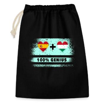 L’Espagne et la Hongrie font 100% de génie - Sac cadeau 30 x 45 cm - noir - Devant