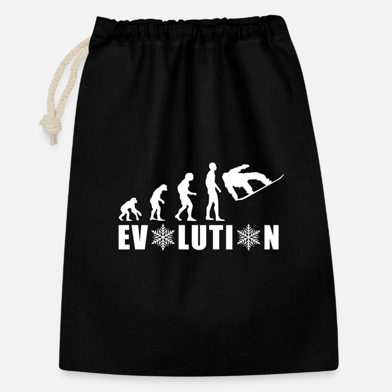 EVOLUTION SNOWBOARD Snow Winter Gift - Gift Bag 30 x 45 cm - black