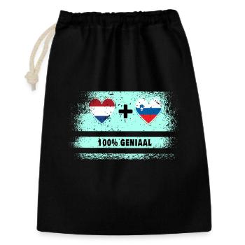 Drapeau 100% Genius de la Slovénie et des Pays-Bas - Sac cadeau 30 x 45 cm - noir - Devant
