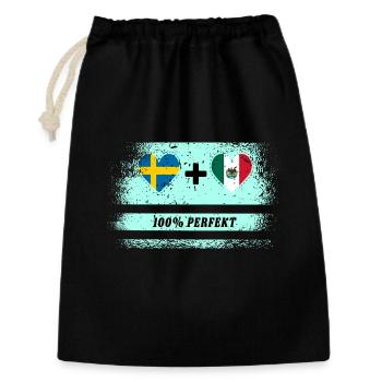Mexique et Suède 100% parfait / cadeau - Sac cadeau 30 x 45 cm - noir - Devant