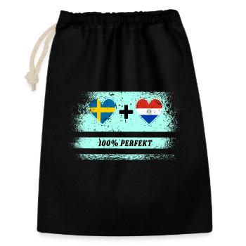Paraguay et Suède 100% Parfait / Cadeau - Sac cadeau 30 x 45 cm - noir - Devant