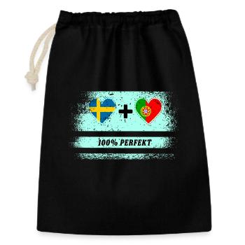 Portugal et Suède 100 % parfait / Cadeau - Sac cadeau 30 x 45 cm - noir - Devant