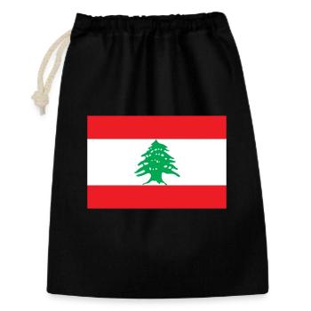 Libanon Flagge - Geschenkbeutel aus Baumwolle (30 x 45 cm) - Schwarz - Vorne