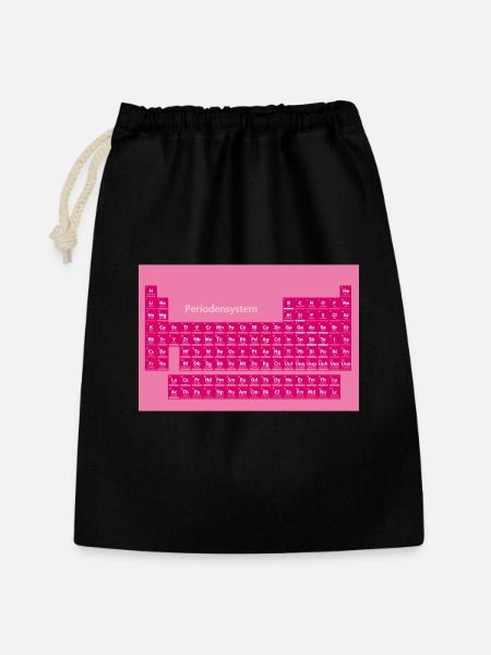 Periodensystem poster Rosa - Geschenkbeutel aus Baumwolle (30 x 45 cm) - Schwarz