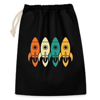 fusées vintage exploration spatiale ingénieur cadeau - Sac cadeau 30 x 45 cm - noir - Devant