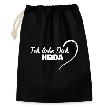 Je t’aime Heida - Sac cadeau 30 x 45 cm - noir - Devant