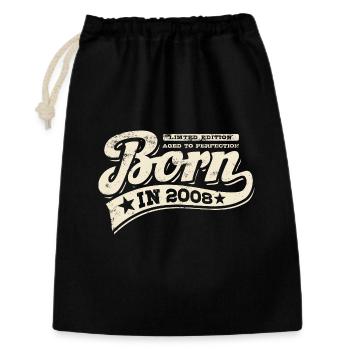 Born in 2008 - Birthday - Limited Edition - Gift Bag 30 x 45 cm - black - Front