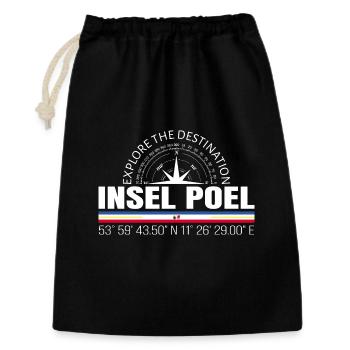 Insel Poel - Geschenkbeutel aus Baumwolle (30 x 45 cm) - Schwarz - Vorne