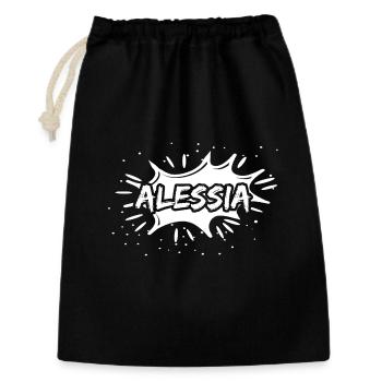 Geschenk Alessia - Geschenkbeutel aus Baumwolle (30 x 45 cm) - Schwarz - Vorne