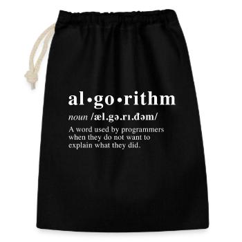 Algorithmusdefinition - Geschenkbeutel aus Baumwolle (30 x 45 cm) - Schwarz - Vorne