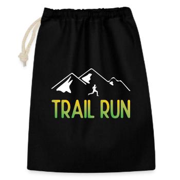 Trailrun - Geschenkbeutel aus Baumwolle (30 x 45 cm) - Schwarz - Vorne