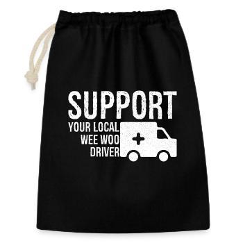 support your local wee woo driver - Geschenkbeutel aus Baumwolle (30 x 45 cm) - Schwarz - Vorne