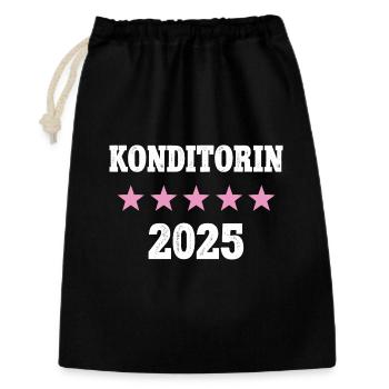 Konditorin 2025 Neuer Job Arbeit Ausbildung Lehre - Geschenkbeutel aus Baumwolle (30 x 45 cm) - Schwarz - Vorne