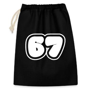 67 number - Gift Bag 30 x 45 cm - black - Front