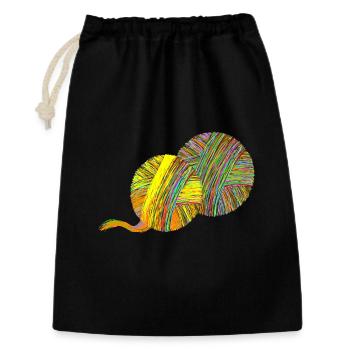 boule de fil - Sac cadeau 30 x 45 cm - noir - Devant