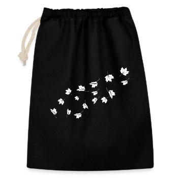 Des feuilles d’érable minimalistes soufflant dans le vent - Sac cadeau 30 x 45 cm - noir - Devant