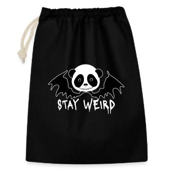 Restez bizarre Goth Panda - Sac cadeau 30 x 45 cm - noir - Devant