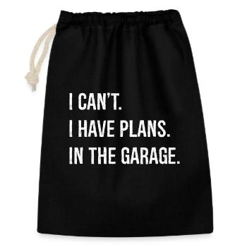 I can't I have plans in the garage funny shirt - Sac cadeau 30 x 45 cm - noir - Devant