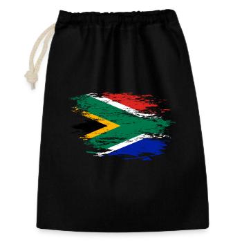 Drapeau de l’Afrique du Sud utilisé - Sac cadeau 30 x 45 cm - noir - Devant