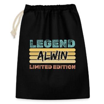 Gift for Alwin - Gift Bag 30 x 45 cm - black - Front