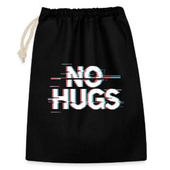 No Hugs Bitte Abstand Halten Umarmung Anti Social - Geschenkbeutel aus Baumwolle (30 x 45 cm) - Schwarz - Vorne