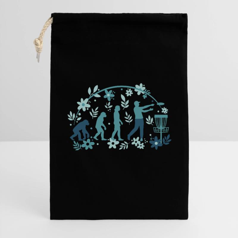 Disc Golf Evolution Funny Disc Golfer Flying Disc Gift Bag 30 x 45 cm