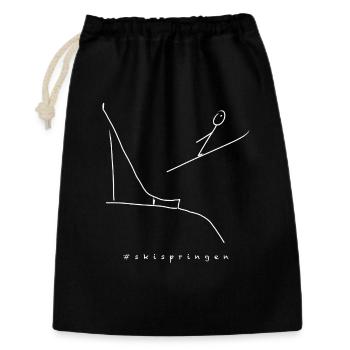 saut à ski - Sac cadeau 30 x 45 cm - noir - Devant