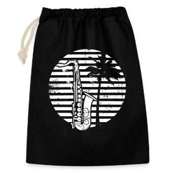 Saxophone Drawing - Gift Bag 30 x 45 cm - black - Front