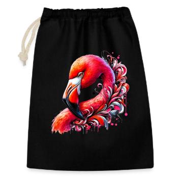 Flamant - Sac cadeau 30 x 45 cm - noir - Devant