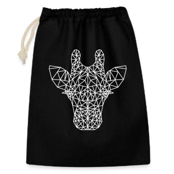 Réseau géométrique de tête de girafe - Sac cadeau 30 x 45 cm - noir - Devant