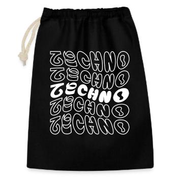 conception de logo géométrique ondulé techno - Sac cadeau 30 x 45 cm - noir - Devant