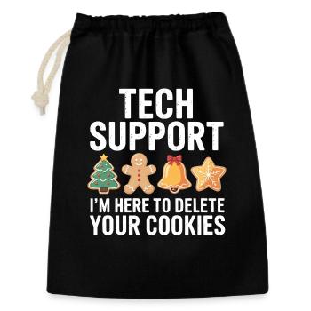 Tech Support Cookies Tee - Geschenkbeutel aus Baumwolle (30 x 45 cm) - Schwarz - Vorne