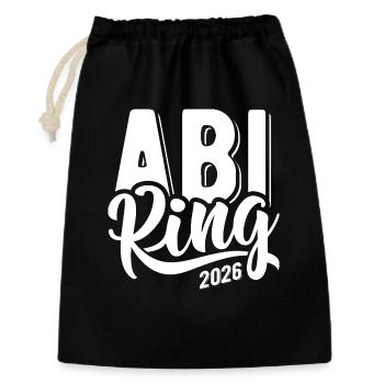 Abi King 2026 - Abitur - Spruch - Geschenkbeutel aus Baumwolle (30 x 45 cm) - Schwarz - Vorne