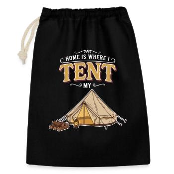 Camping Tent Humour Quote Home Is Where I Tent - Gift Bag 30 x 45 cm - black - Front